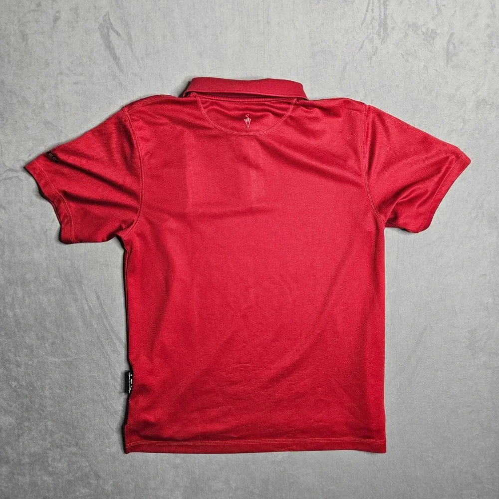 Scottevest Polo Shirt Mens Small Red Zip Pocket Performance Stretch Travel TEC - Picture 2 of 15